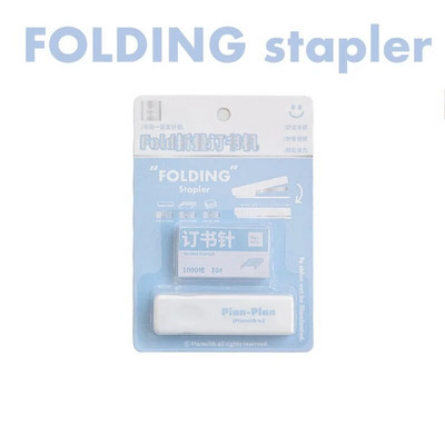 Salokāms skavotājs Portatīvie balti zili krāsu stiprinājumi Izmantojiet 10# skavas Biroja iesiešanas rīki Skola A7525