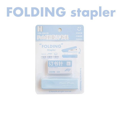 Salokāms skavotājs Portatīvie balti zili krāsu stiprinājumi Izmantojiet 10# skavas Biroja iesiešanas rīki Skola A7525