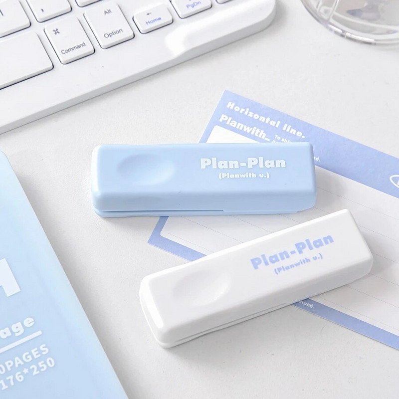 Salokāms skavotājs Portatīvie balti zili krāsu stiprinājumi Izmantojiet 10# skavas Biroja iesiešanas rīki Skola A7525