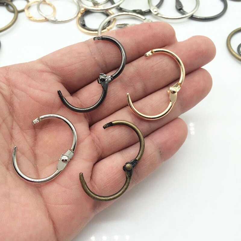 5 vnt Metaliniai sąsiuvinio žiedai Auksiniai segtuvai su šarnyriniais žiedais mokyklos palaidų lapų atidarymo žiedai, skirti iškarpų albumui, biuro įrišimo žiedas