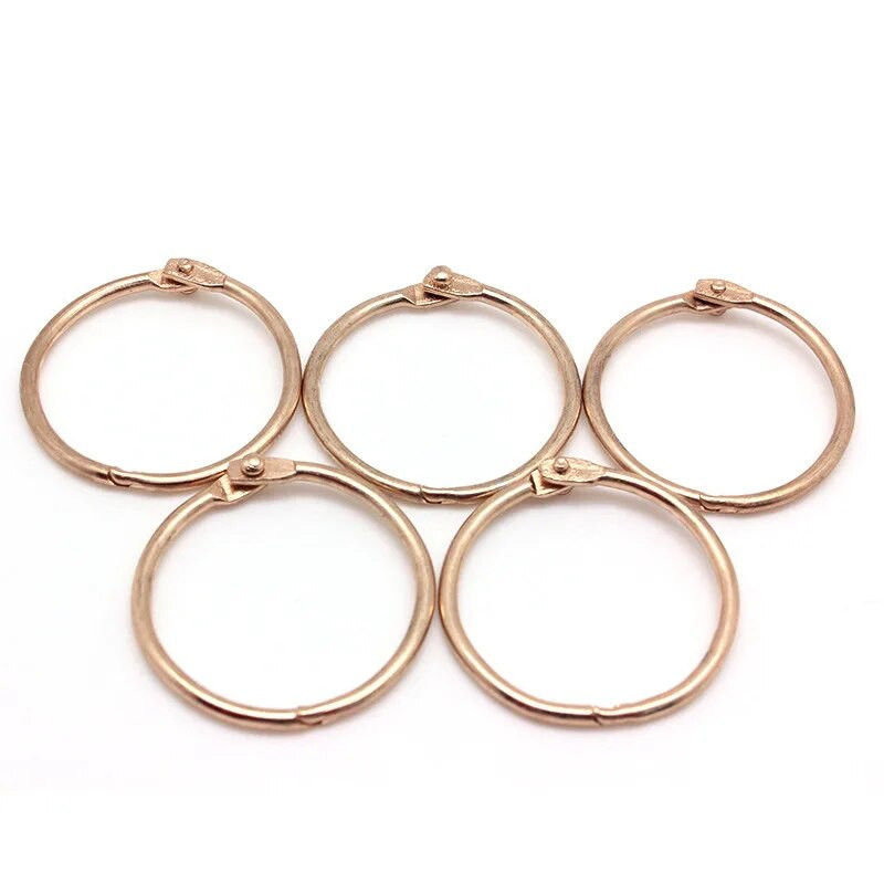 5 vnt Metaliniai sąsiuvinio žiedai Auksiniai segtuvai su šarnyriniais žiedais mokyklos palaidų lapų atidarymo žiedai, skirti iškarpų albumui, biuro įrišimo žiedas