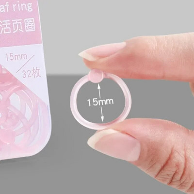 32 τεμ. 15 χιλιοστά Loose Leaf Binder Δαχτυλίδι Ανοιγόμενο Notebook Refill Δαχτυλίδι μπρελόκ DIY φωτογραφικό άλμπουμ Κύκλοι σφιγκτήρες Αναλώσιμα βιβλιοδεσίας γραφείου