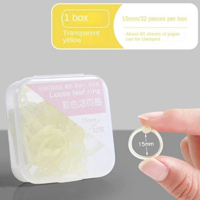 32 τεμ. 15 χιλιοστά Loose Leaf Binder Δαχτυλίδι Ανοιγόμενο Notebook Refill Δαχτυλίδι μπρελόκ DIY φωτογραφικό άλμπουμ Κύκλοι σφιγκτήρες Αναλώσιμα βιβλιοδεσίας γραφείου