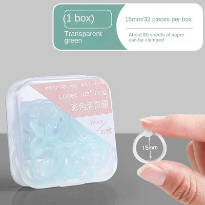 32 τεμ. 15 χιλιοστά Loose Leaf Binder Δαχτυλίδι Ανοιγόμενο Notebook Refill Δαχτυλίδι μπρελόκ DIY φωτογραφικό άλμπουμ Κύκλοι σφιγκτήρες Αναλώσιμα βιβλιοδεσίας γραφείου