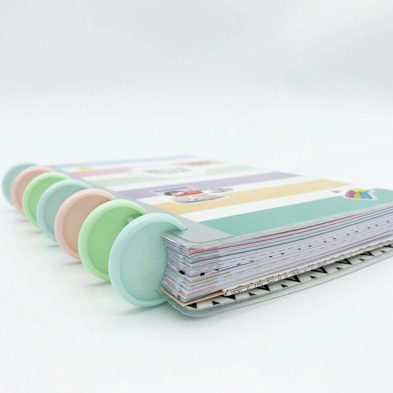 12tk 30mm köitmisrõngad plastikust rõngas pannal seeneauk lahtiste lehtedega märkmik Plastikust köitmiskettad Macaron ketasköitmine Fichario