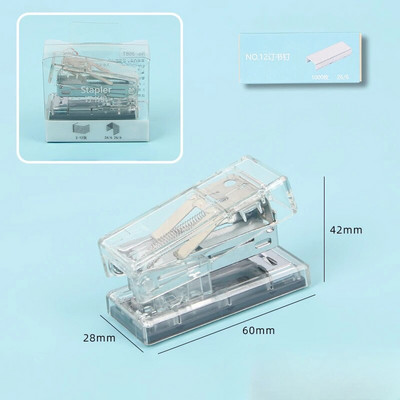 Lastele läbipaistev miniklammerdaja metallist klammerdaja komplekt 1000 tk klambritega Köitmistööriistad Armsad kirjatarbed kooli kontoritarbed