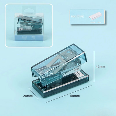 Lastele läbipaistev miniklammerdaja metallist klammerdaja komplekt 1000 tk klambritega Köitmistööriistad Armsad kirjatarbed kooli kontoritarbed