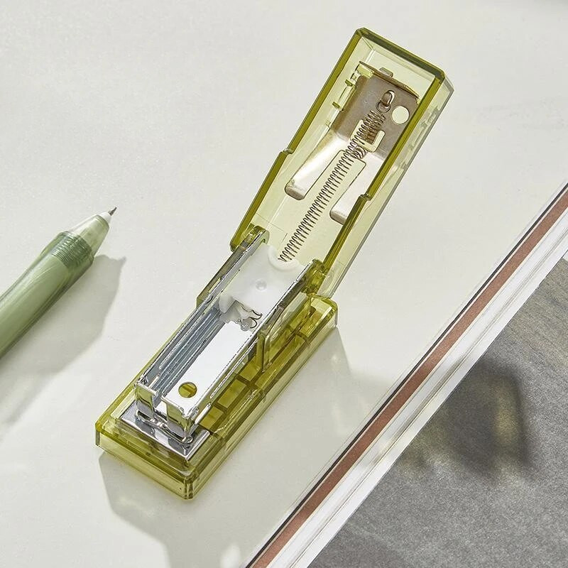 Lastele läbipaistev miniklammerdaja metallist klammerdaja komplekt 1000 tk klambritega Köitmistööriistad Armsad kirjatarbed kooli kontoritarbed