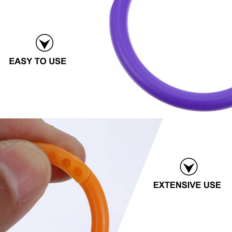 100 τμχ Έγχρωμο Δαχτυλίδι Binder Snap Document Keychains Crafts Loose Leaf Bookchains Keychains Notebook