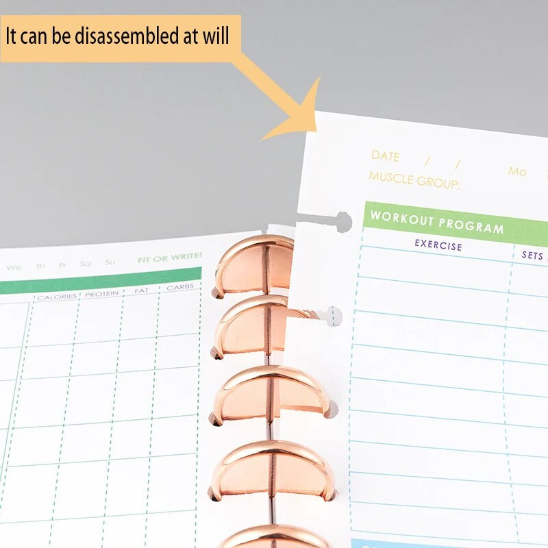 Rose Golden πλαστική πόρπη για μανιτάρια Δίσκοι βιβλιοδετικού σημειωματάριου Δίσκοι δακτυλίου βιβλιοδεσίας για αξεσουάρ Planner DIY Scrapbooking