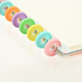 24 мм пластмасов пръстен за подвързване Macarons, подходящ за тетрадки с отпуснати листа, планер, скрапбукинг, дупка за гъби, училищни принадлежности за подвързване