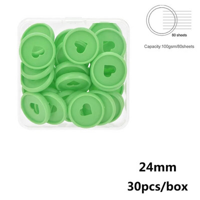 24 mm Macarons plastmasas iesiešanas gredzens, piemērots piezīmjdatoriem ar brīvām lapām, plānotājam Scrapbooking Mushroom Hole skolas iesiešanas piederumiem