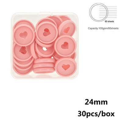 24 mm Macarons plastmasas iesiešanas gredzens, piemērots piezīmjdatoriem ar brīvām lapām, plānotājam Scrapbooking Mushroom Hole skolas iesiešanas piederumiem