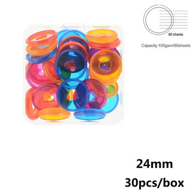 24 mm Macarons plastmasas iesiešanas gredzens, piemērots piezīmjdatoriem ar brīvām lapām, plānotājam Scrapbooking Mushroom Hole skolas iesiešanas piederumiem