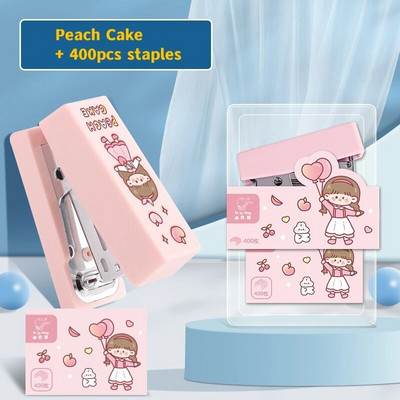 Miniklammerdaja komplekt 400 tk 24/6 klambritega Multikas Blue Planet Cat Rabbit Paberköitja Kontoriköitmiskool A7340