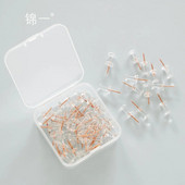 TUTU 50 τεμ/κιβώτιο Διαφανείς ροζ χρυσές καρφίτσες ώθησης Καρφίτσες πινακίδας Thumbtack Σχέδιο φωτογραφίας καρφιά τοίχου Σχολικά είδη H0330