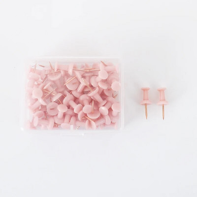 TUTU 50 τεμ/κιβώτιο Διαφανείς ροζ χρυσές καρφίτσες ώθησης Καρφίτσες πινακίδας Thumbtack Σχέδιο φωτογραφίας καρφιά τοίχου Σχολικά είδη H0330