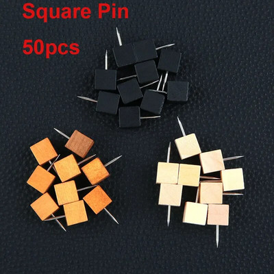 20-50 τμχ Ξύλινη καρφίτσα ντεκόρ Thumb Tacks Ξύλινη καρφίτσα κεφαλής Ξύλινη καρφίτσα χάρτη καρφίτσα σήμανσης για πίνακες φελλού Δελτίο DIY Craft Projects