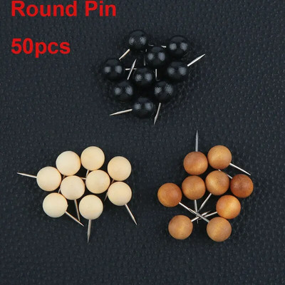 20-50 τμχ Ξύλινη καρφίτσα ντεκόρ Thumb Tacks Ξύλινη καρφίτσα κεφαλής Ξύλινη καρφίτσα χάρτη καρφίτσα σήμανσης για πίνακες φελλού Δελτίο DIY Craft Projects