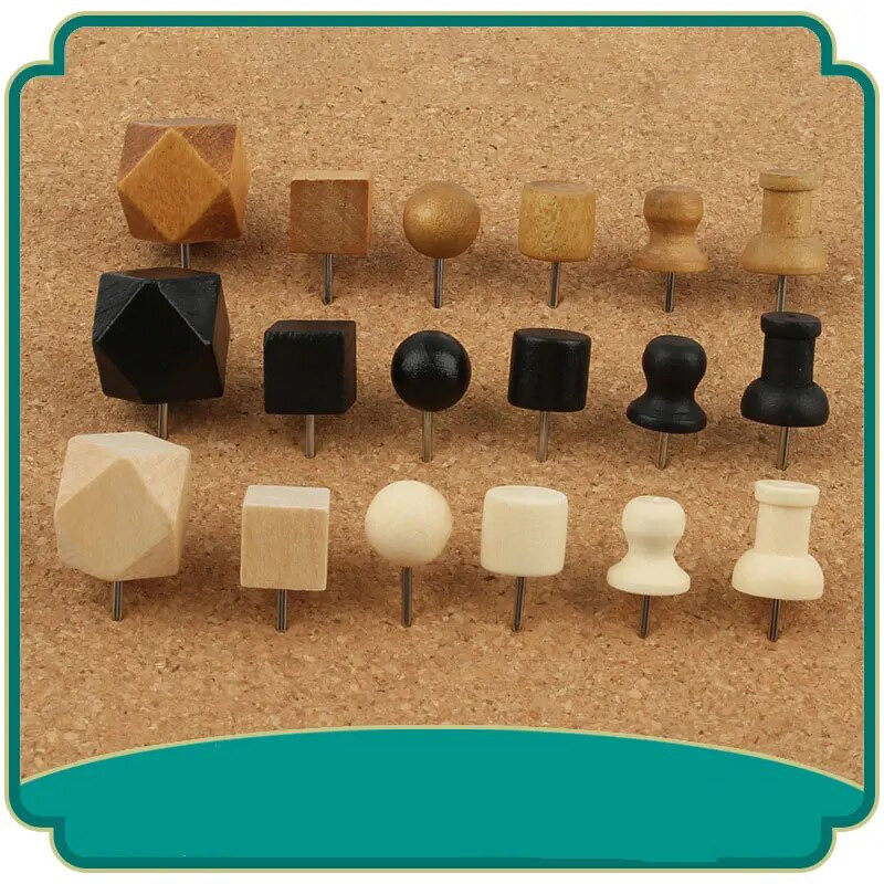 20-50 τμχ Ξύλινη καρφίτσα ντεκόρ Thumb Tacks Ξύλινη καρφίτσα κεφαλής Ξύλινη καρφίτσα χάρτη καρφίτσα σήμανσης για πίνακες φελλού Δελτίο DIY Craft Projects