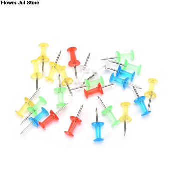 40/100 БР. Push Pin Assorted Прозрачни цветни изработващи Thumbtack Pins Коркова дъска Офис Училищни канцеларски материали