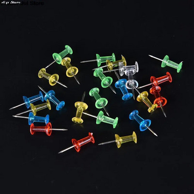 40/100 БР. Push Pin Assorted Прозрачни цветни изработващи Thumbtack Pins Коркова дъска Офис Училищни канцеларски материали
