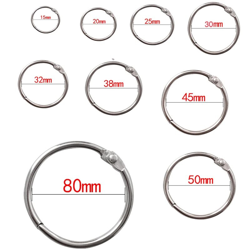 Μεταλλικό 2/3/5/10Pcs Metal Ring Binder 15 - 80mm DIY Albums Χαλαρά φύλλα τσέρκια βιβλίου Ανοιγόμενα είδη βιβλιοδεσίας άλμπουμ φωτογραφιών
