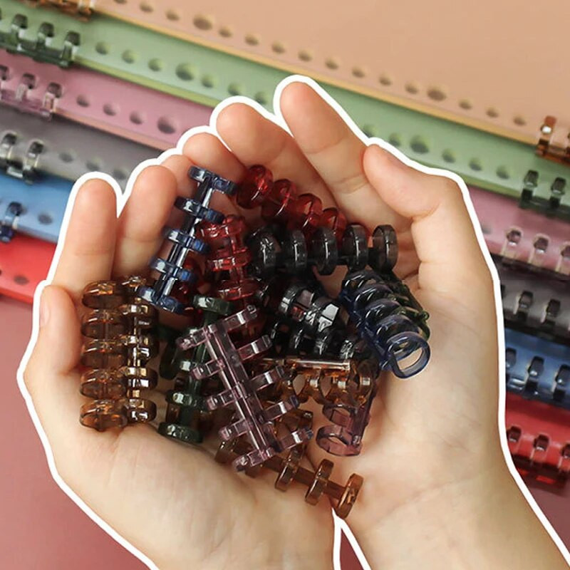 4Gb 5 gredzenu plastmasas vaļēju lapu stiprinājumi Grāmatu gredzeni ar 10 mm iekšējo diametru biroja iesiešanas piederumiem Albumi Grāmatu iesiešanas stīpas