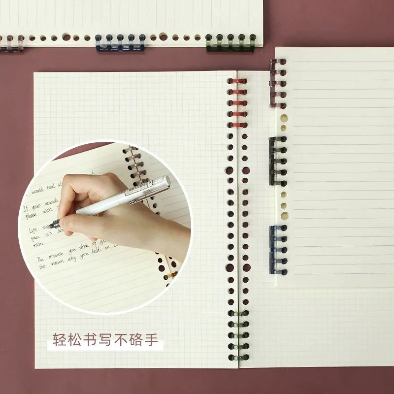 4Gb 5 gredzenu plastmasas vaļēju lapu stiprinājumi Grāmatu gredzeni ar 10 mm iekšējo diametru biroja iesiešanas piederumiem Albumi Grāmatu iesiešanas stīpas