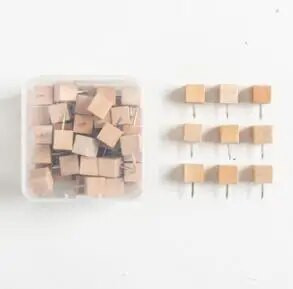 TUTU 50gab./kastē Karte Īkšķi Koka spiedpogas Īkšķa spraudņi fotogrāfijām Korķa tāfele Ofie Studentu kancelejas preces Skolas piederumi H0518