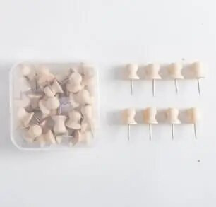 TUTU 50gab./kastē Karte Īkšķi Koka spiedpogas Īkšķa spraudņi fotogrāfijām Korķa tāfele Ofie Studentu kancelejas preces Skolas piederumi H0518