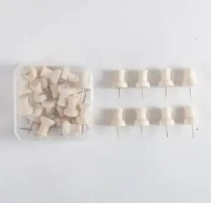 TUTU 50gab./kastē Karte Īkšķi Koka spiedpogas Īkšķa spraudņi fotogrāfijām Korķa tāfele Ofie Studentu kancelejas preces Skolas piederumi H0518