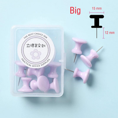 1 κουτί Οικιακό γραφείο πολύχρωμες καρφίτσες σχεδίασης Πινέζες πινέζες από φελλό Πινέζες με ώθηση φωτογραφία τοίχου Μαρκαδόροι Μεγάλες και μικρές καρφίτσες