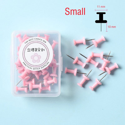 1 κουτί Οικιακό γραφείο πολύχρωμες καρφίτσες σχεδίασης Πινέζες πινέζες από φελλό Πινέζες με ώθηση φωτογραφία τοίχου Μαρκαδόροι Μεγάλες και μικρές καρφίτσες