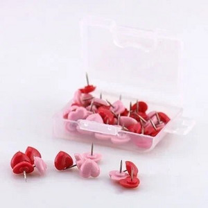 Karstas pārdošanas mīlestības piespraudes 50 Sirds formas radošās mazas svaigas apaļas galvas piespiešanas naglas krāsainas foto sienas dekoratīvas