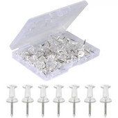 100 τμχ Καρφίτσες ώθησης Thumb Tacks Clear Gold Stick Pins for Wall Hangings Χάρτης σανίδας φελλού Ημερολόγιο Φωτογραφία Home Office DIY Craft Project
