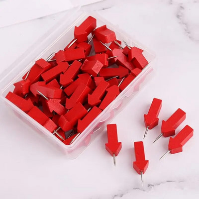 MOGII 40 τμχ Γραφείο και σχολικά είδη Μαρκαδόροι χάρτης Ξύλινες καρφίτσες σχεδίασης Καρφίτσες τοίχου Φελλό Καρφίτσες ώθησης βέλους