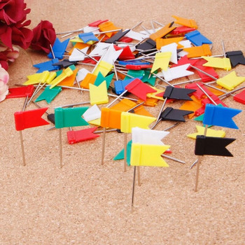 100 τεμάχια μικτών χρωμάτων Σημαία καρφίτσες ώθησης καρφίτσες με αντίχειρα καρφίτσα σχεδίασης καρφίτσα χαρτικά Drop Shipping