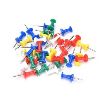 40 τεμάχια ανά κουτί Ποικιλία Κατασκευής Thumb Tacks Πολύχρωμες πλαστικές καρφίτσες Push Pins Φελλός Πίνακας γραφείου Σχολικά είδη γραφικής ύλης