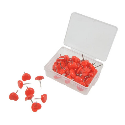 50 tk plastikust kvaliteetsest korkplaadist turvavärviline Pushn Creative südamekujuline plastikust surunõel kontoritarbed