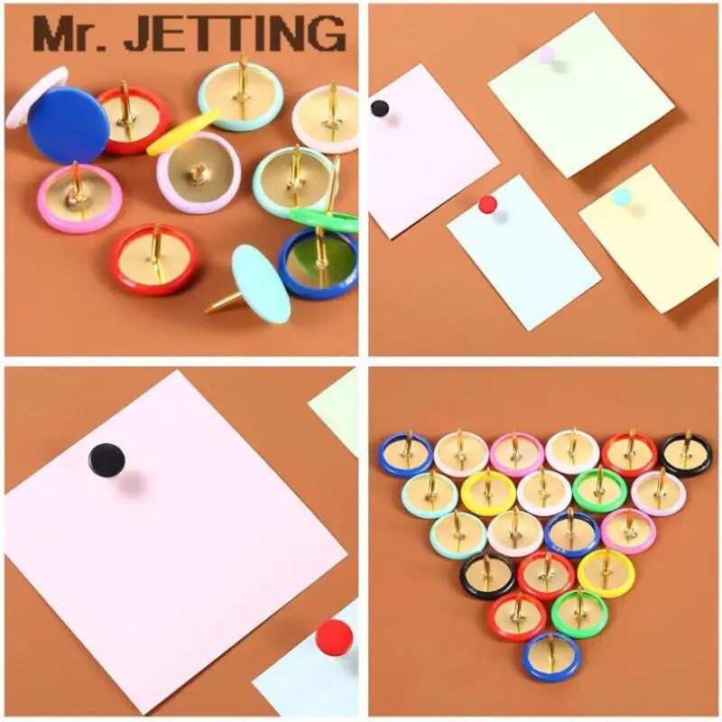 100 gab. Mājas birojs Krāsainas zīmēšanas piespraudes Spraudnis, korķa dēlis, piespraužams, foto sienas karšu marķieri