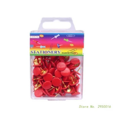 100 dab. Krāsas Spiedtapas Metāla piespraudes Dekoratīvie īkšķi sienas kartēm, fotoattēliem, ziņojumu dēļiem vai korķa dēļiem