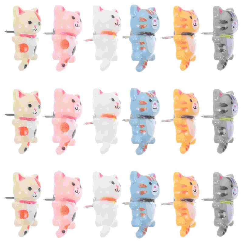 Garās astes kaķa spraude Mazas piespraudes Korķa dēlis Dekoratīvie biļetenu piederumi Karte Ceļojumu rakstāmgalda īkšķi sienu tapām