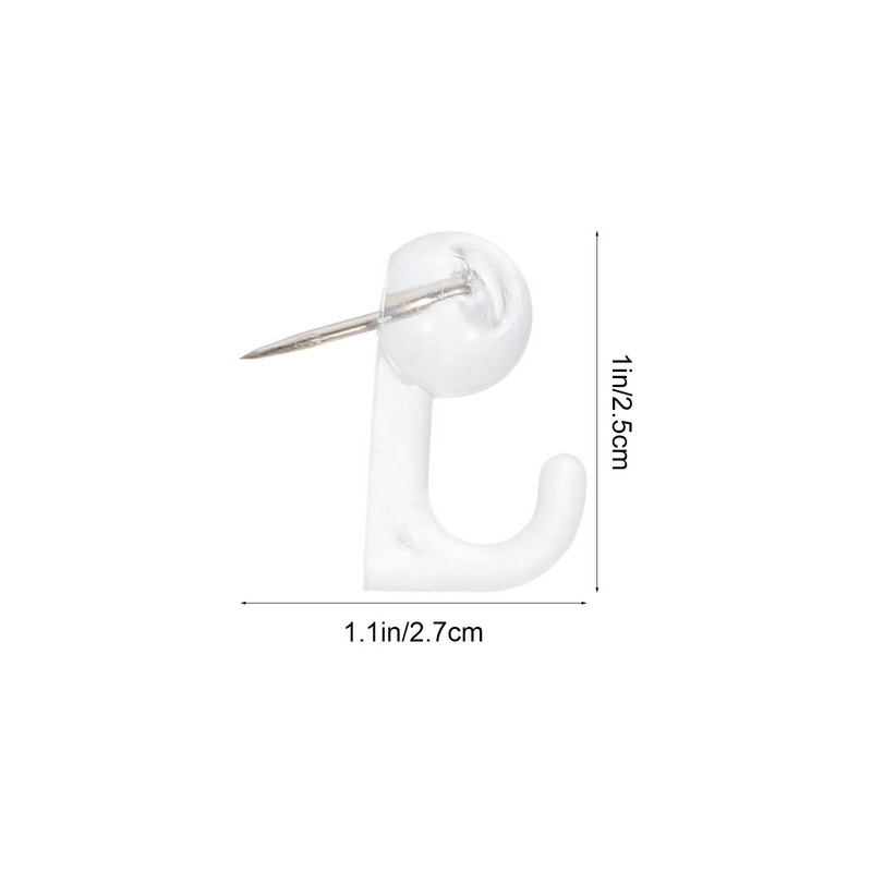 Γάντζοι καρφίτσας ώθησης: 50 τμχ Καρφίτσες καρφίτσας Διαφανείς καρφίτσες τοίχου Κρεμαστά καρφιά Διακοσμητικό ώθηση για Φελλό Πίνακας ανακοινώσεων Χάρτης Φωτογραφίες Ημερολόγιο