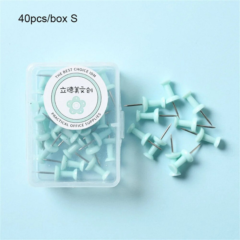 40/7 vnt./Dėžutė Macaron kamštienos lentos smeigtukai Nykščių segtukai Spalvingi žemėlapių segtukai nuotraukoms Sienos Namų biuro Kanceliarinės prekės Mokyklinės reikmenys