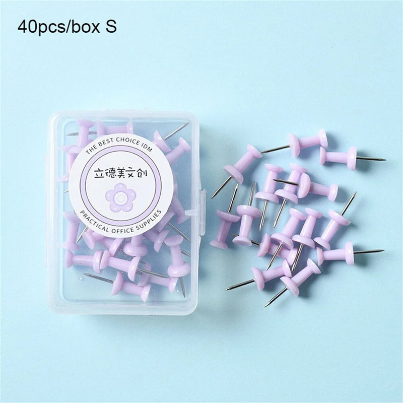 40/7 vnt./Dėžutė Macaron kamštienos lentos smeigtukai Nykščių segtukai Spalvingi žemėlapių segtukai nuotraukoms Sienos Namų biuro Kanceliarinės prekės Mokyklinės reikmenys