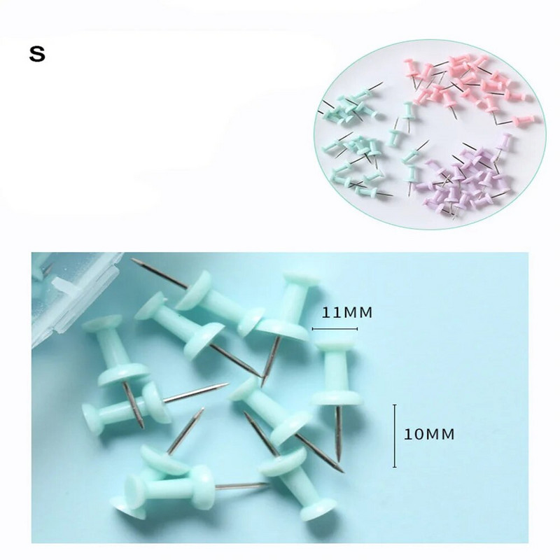 40/7 vnt./Dėžutė Macaron kamštienos lentos smeigtukai Nykščių segtukai Spalvingi žemėlapių segtukai nuotraukoms Sienos Namų biuro Kanceliarinės prekės Mokyklinės reikmenys