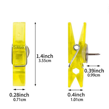 20 бр. Мултифункционални щипки с форма на щипка за коркова дъска Прозрачни пластмасови щифтове Декорация на стени за дома Парти доставки