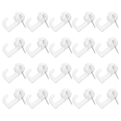 50 tk Konks Pushn Universaalne Lamedad Pöidlakinnitused DIY Metallist riidepuud Seinakonksud Plastist surunõelad Kaardifotode kinnitamine