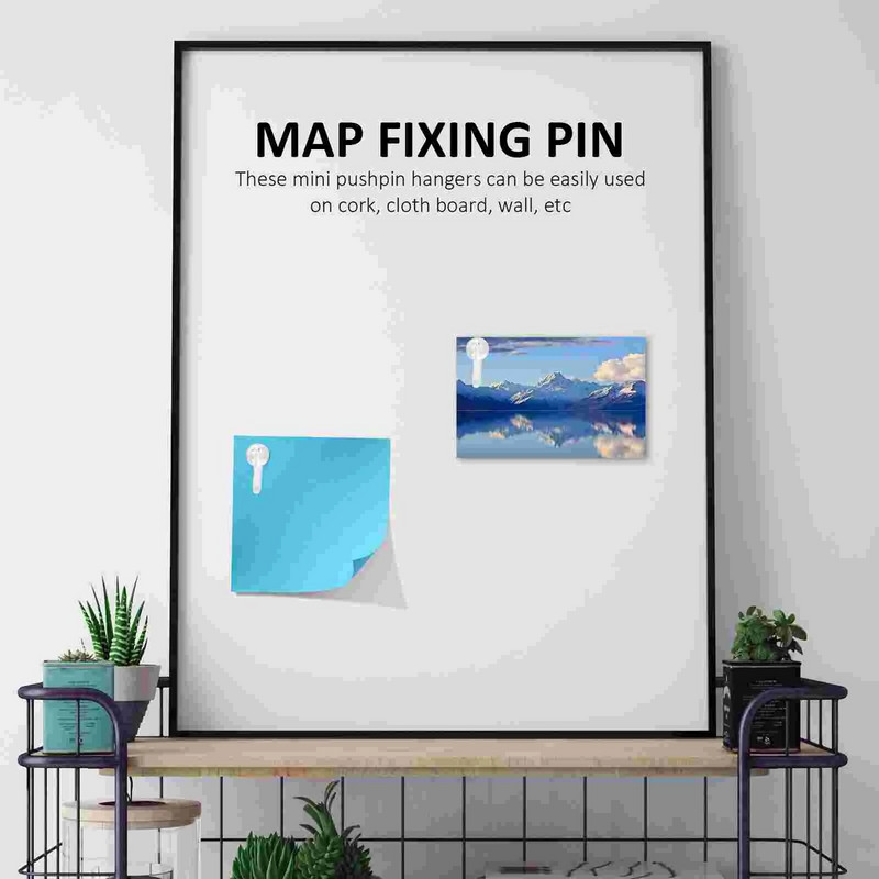 50 tk Konks Pushn Universaalne Lamedad Pöidlakinnitused DIY Metallist riidepuud Seinakonksud Plastist surunõelad Kaardifotode kinnitamine